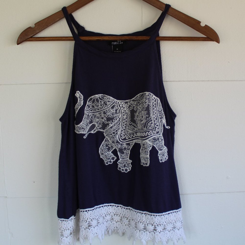 3/$20 Purple & White Elephant Tank